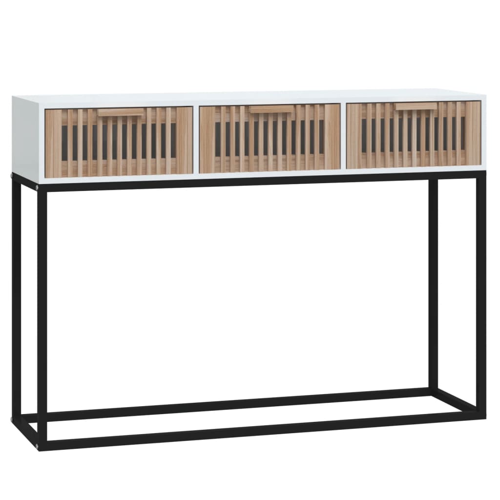 Avlastningsbord Konsollbord Hvit 105x30x75 cm og jern
