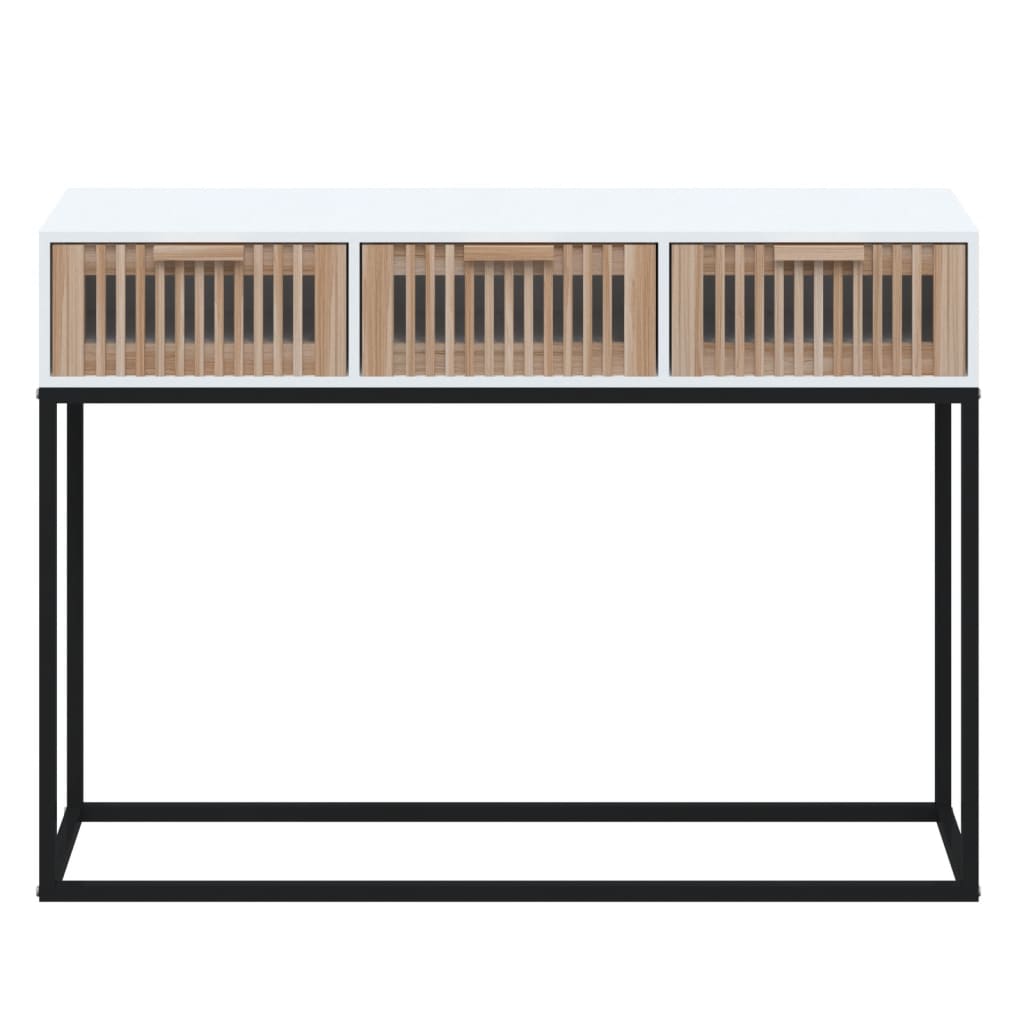 Avlastningsbord Konsollbord Hvit 105x30x75 cm og jern