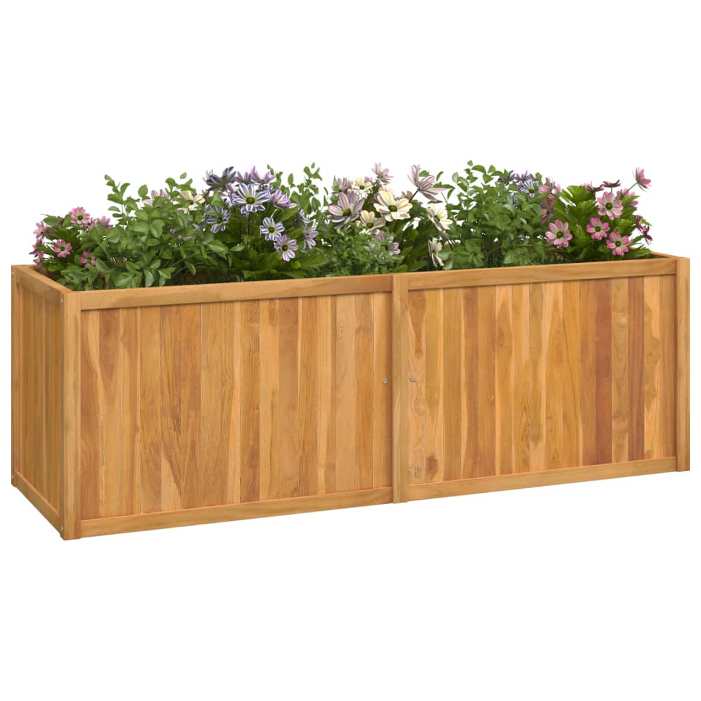 Utendørs Blomsterkasse Plantekasse Tre 150x50x50 cm heltre teak