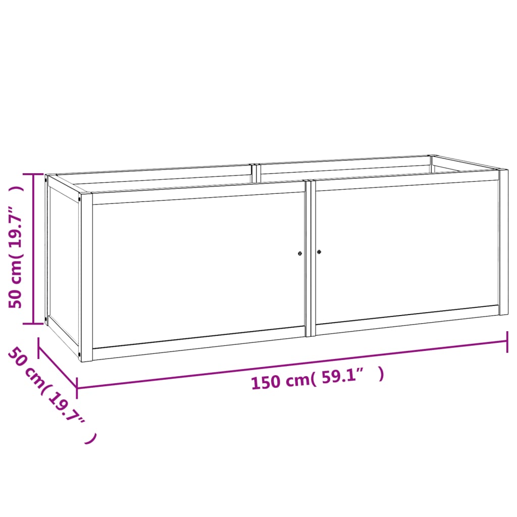 Utendørs Blomsterkasse Plantekasse Tre 150x50x50 cm heltre teak