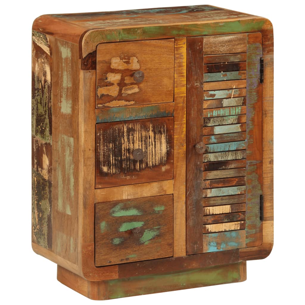 Skjenk Tre gjenvunnet heltre med 3 skuffer 55x30x70 cm