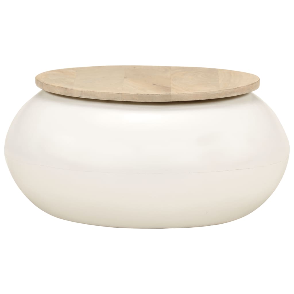 Salongbord Sofabord Hvit 51x51x27 cm heltre mango