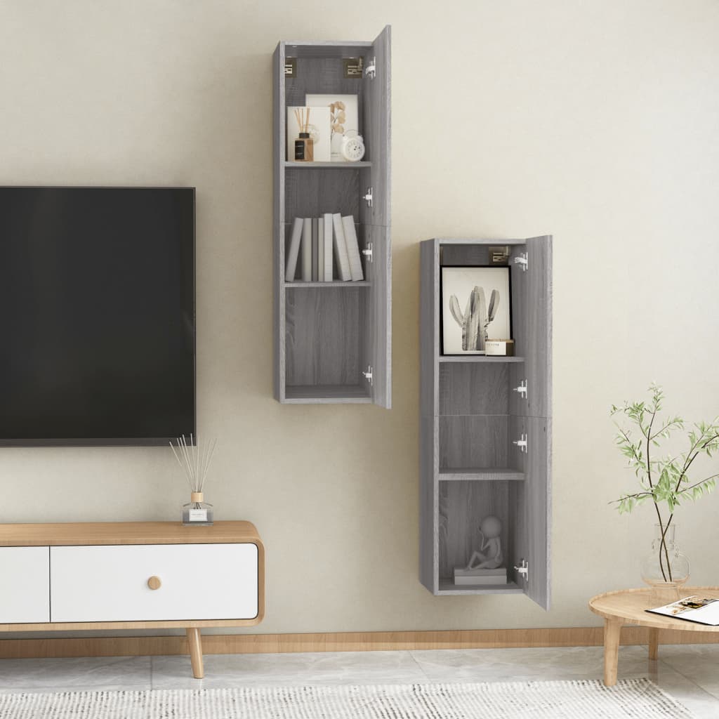 TV-Møbel Sonoma Grå Tv-benker 2 stk 30,5x30x110 cm