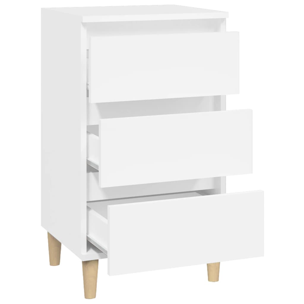Nattbord Sengbord Hvit 40x35x70 cm