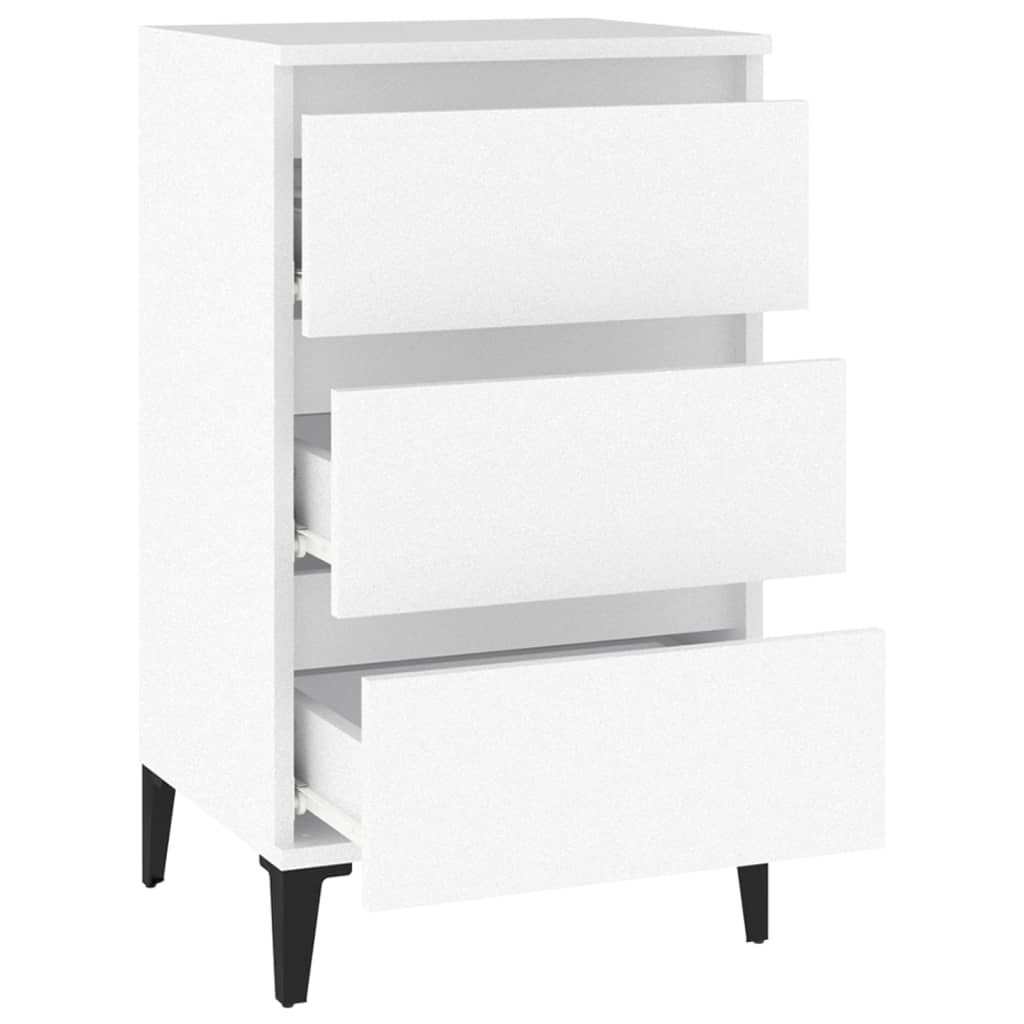 Nattbord Sengbord Hvit 40x35x70 cm