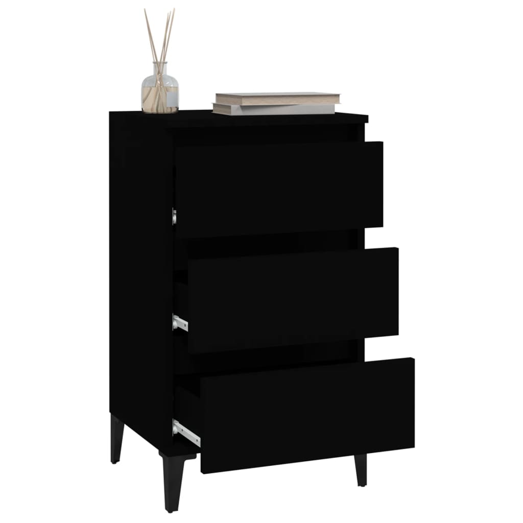 Nattbord Sengbord Svart 40x35x70 cm