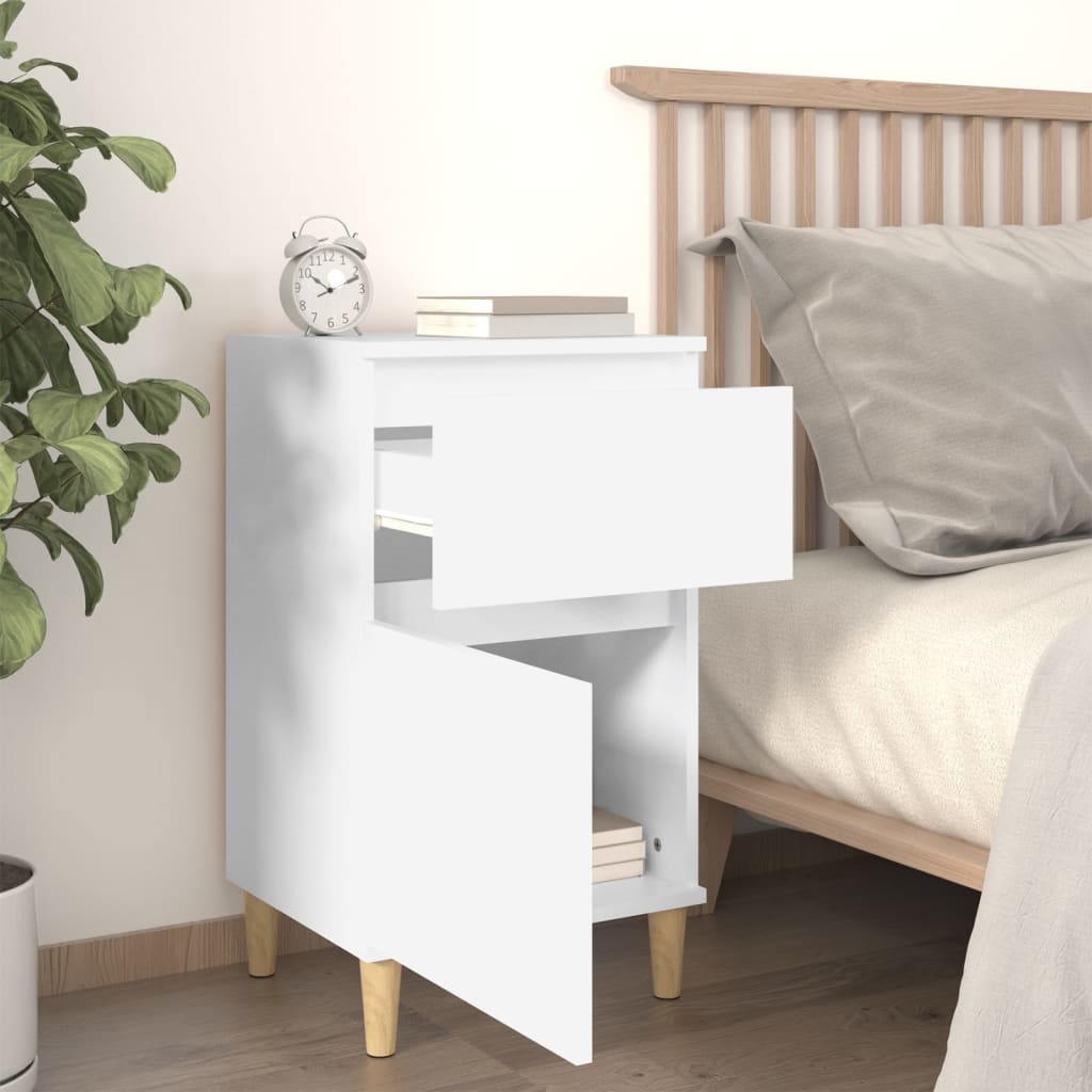 Nattbord Sengbord Hvit 40x35x70 cm