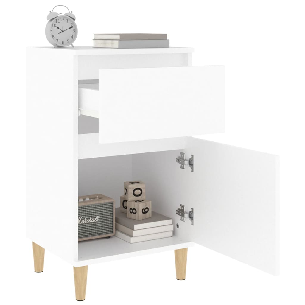Nattbord Sengbord Hvit 40x35x70 cm
