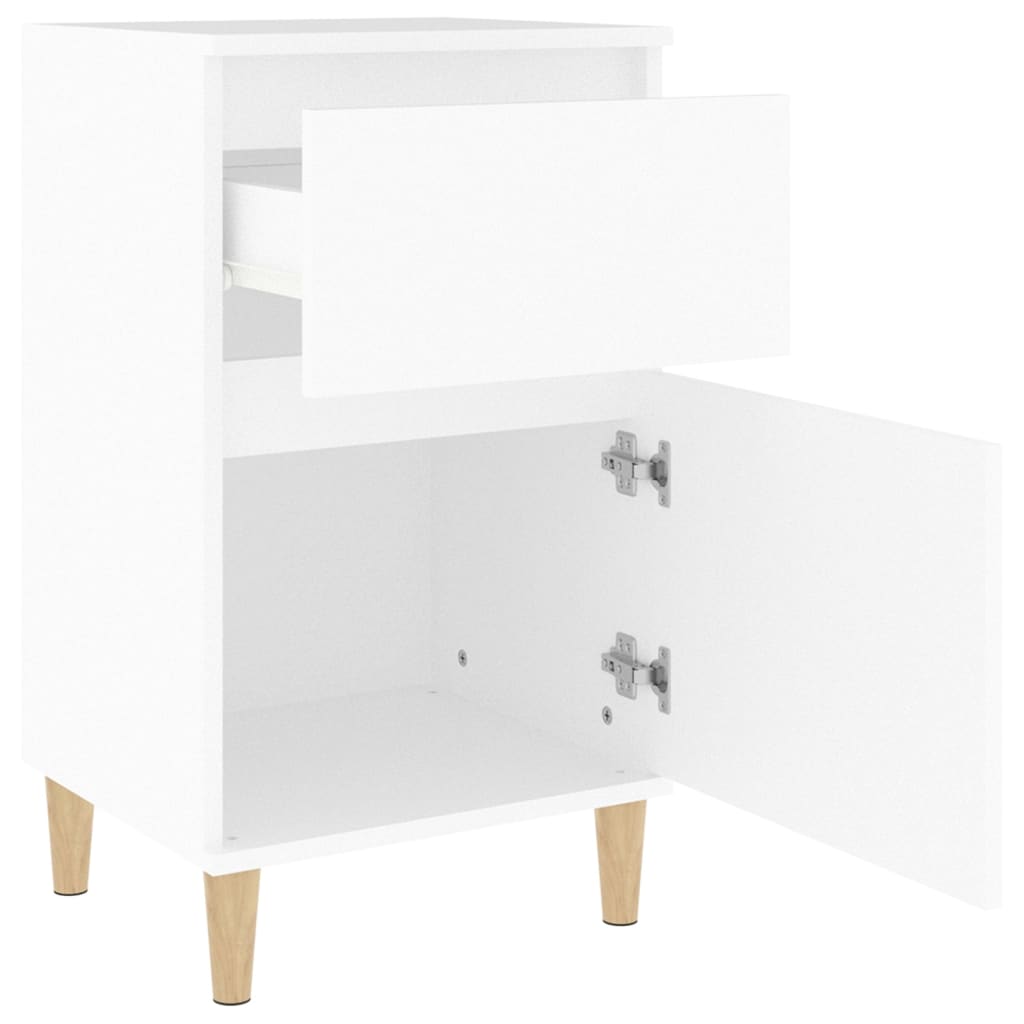 Nattbord Sengbord Hvit 40x35x70 cm