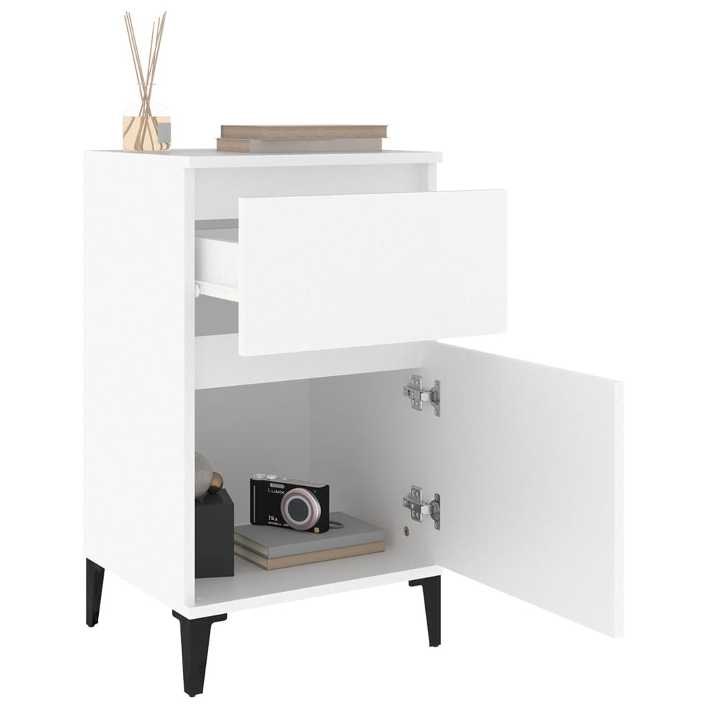 Nattbord Sengbord Hvit 40x35x70 cm