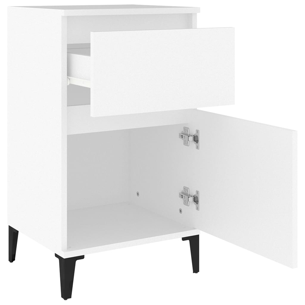 Nattbord Sengbord Hvit 40x35x70 cm