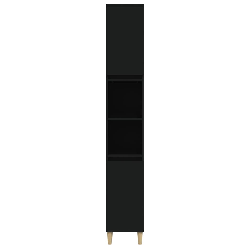 Baderomsskap Svart 30x30x190 cm