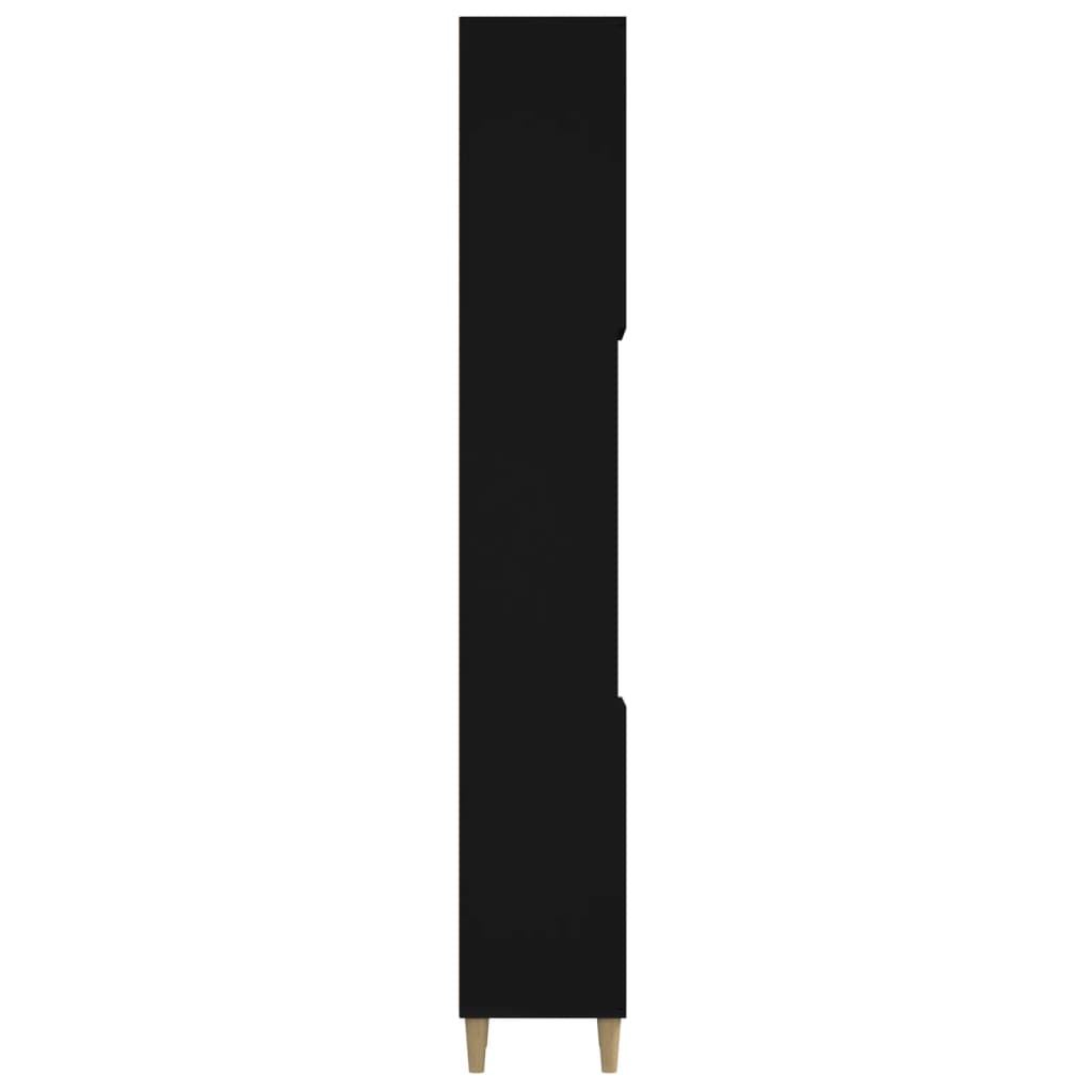 Baderomsskap Svart 30x30x190 cm
