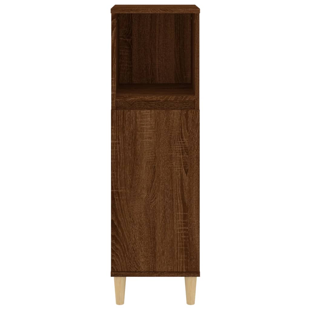 Baderomsskap brun eik 30x30x100 cm konstruert tre
