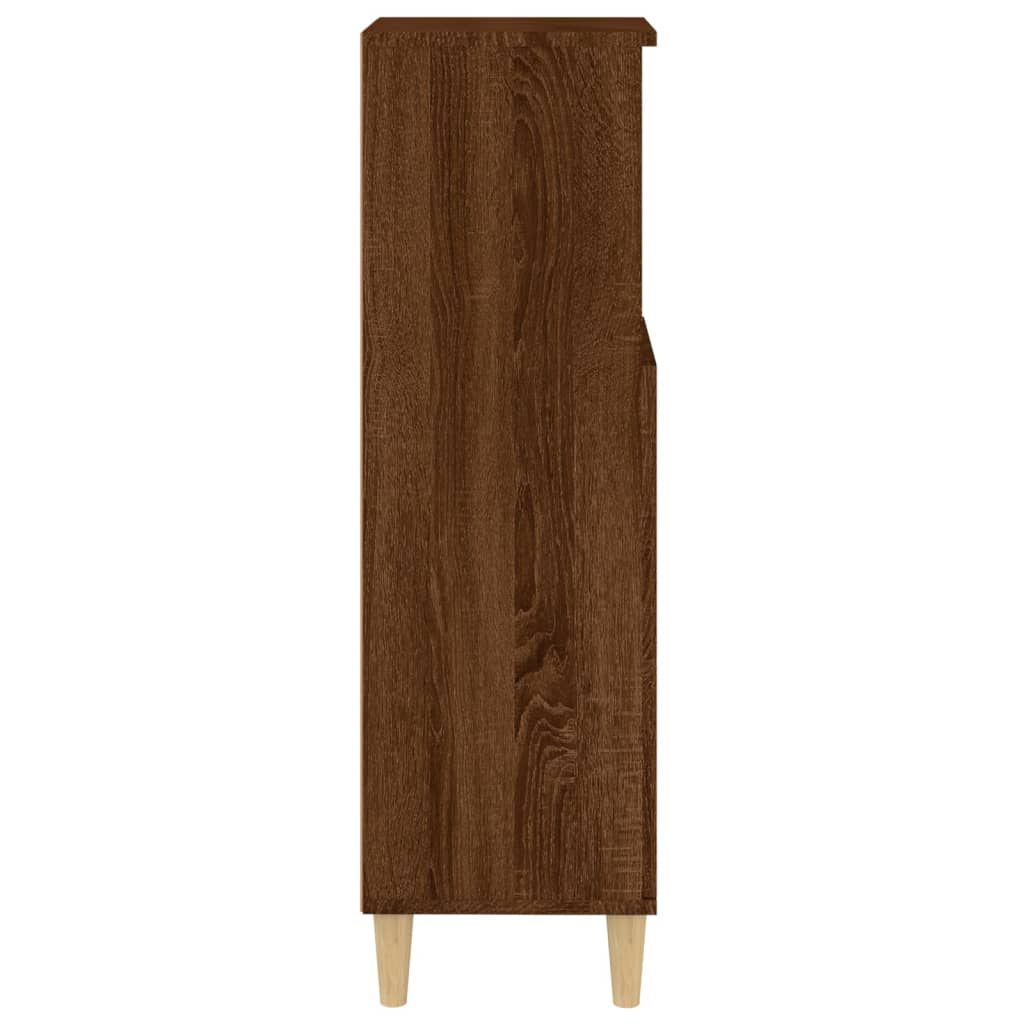 Baderomsskap brun eik 30x30x100 cm konstruert tre