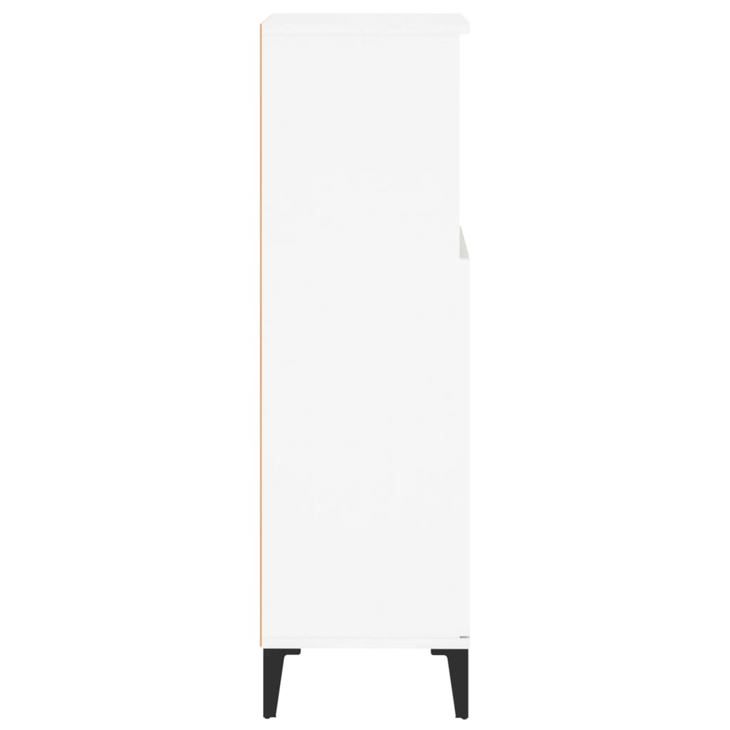 Baderomsskap hvit 30x30x100 cm konstruert tre