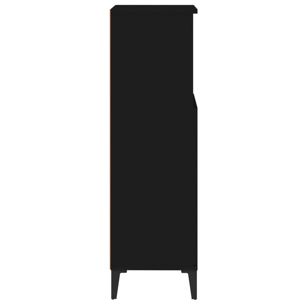 Baderomsskap Svart 30x30x100 cm