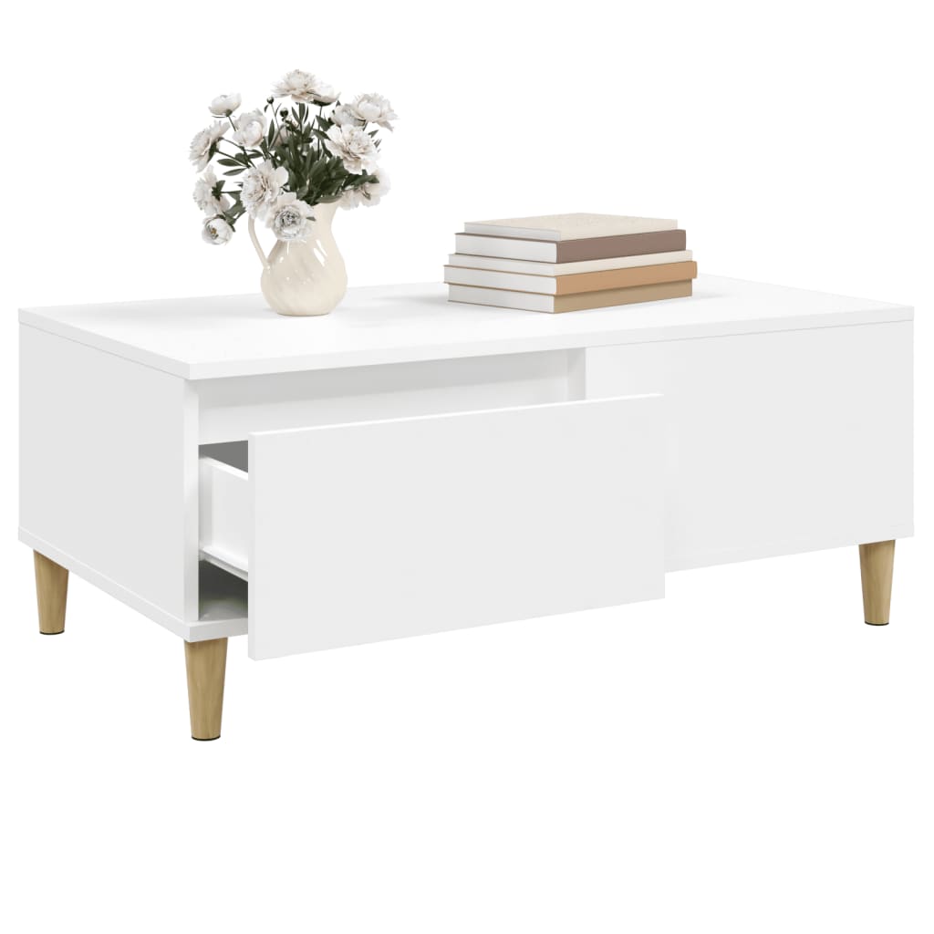 Salongbord Sofabord Hvit 90x50x36,5 cm