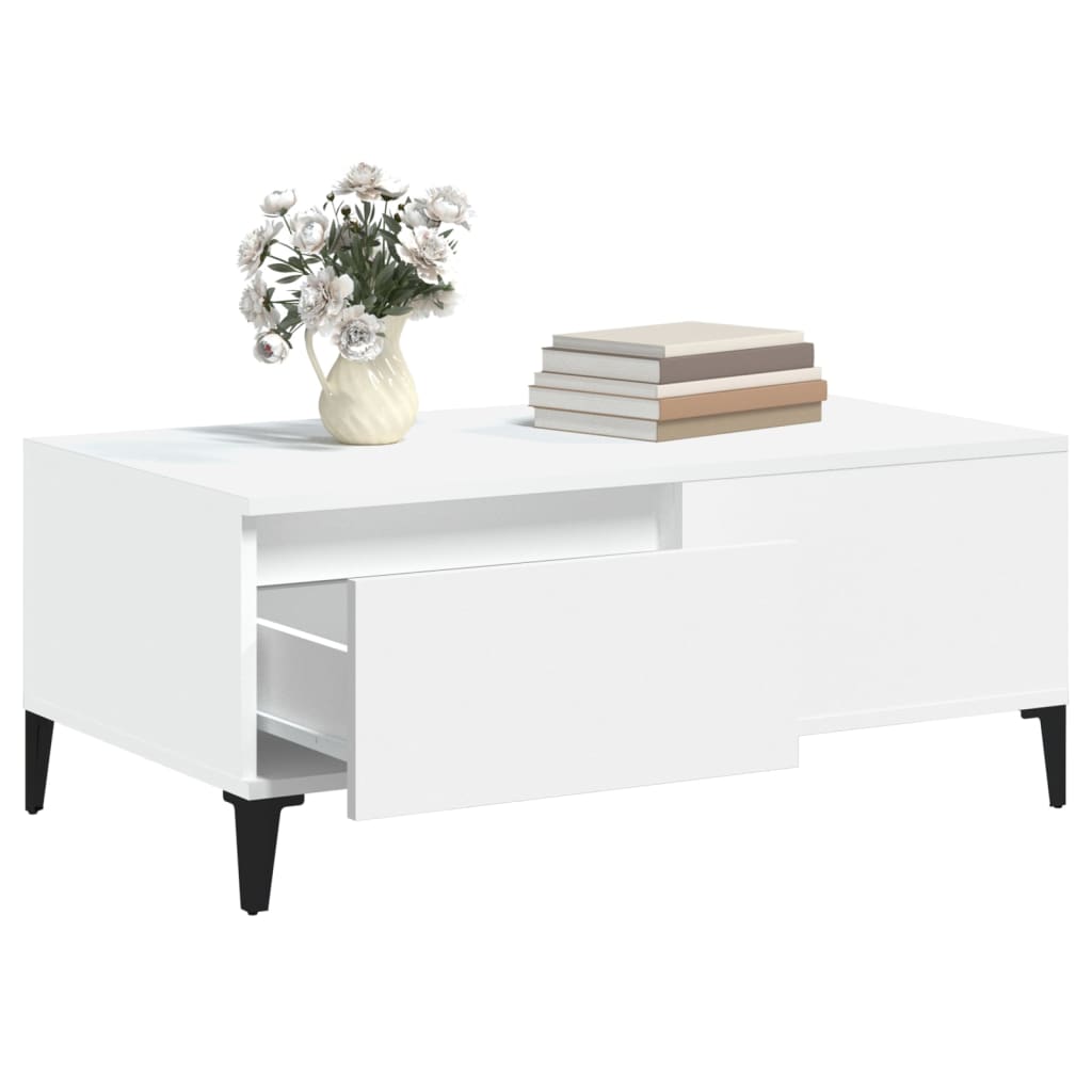 Salongbord Sofabord Hvit 90x50x36,5 cm