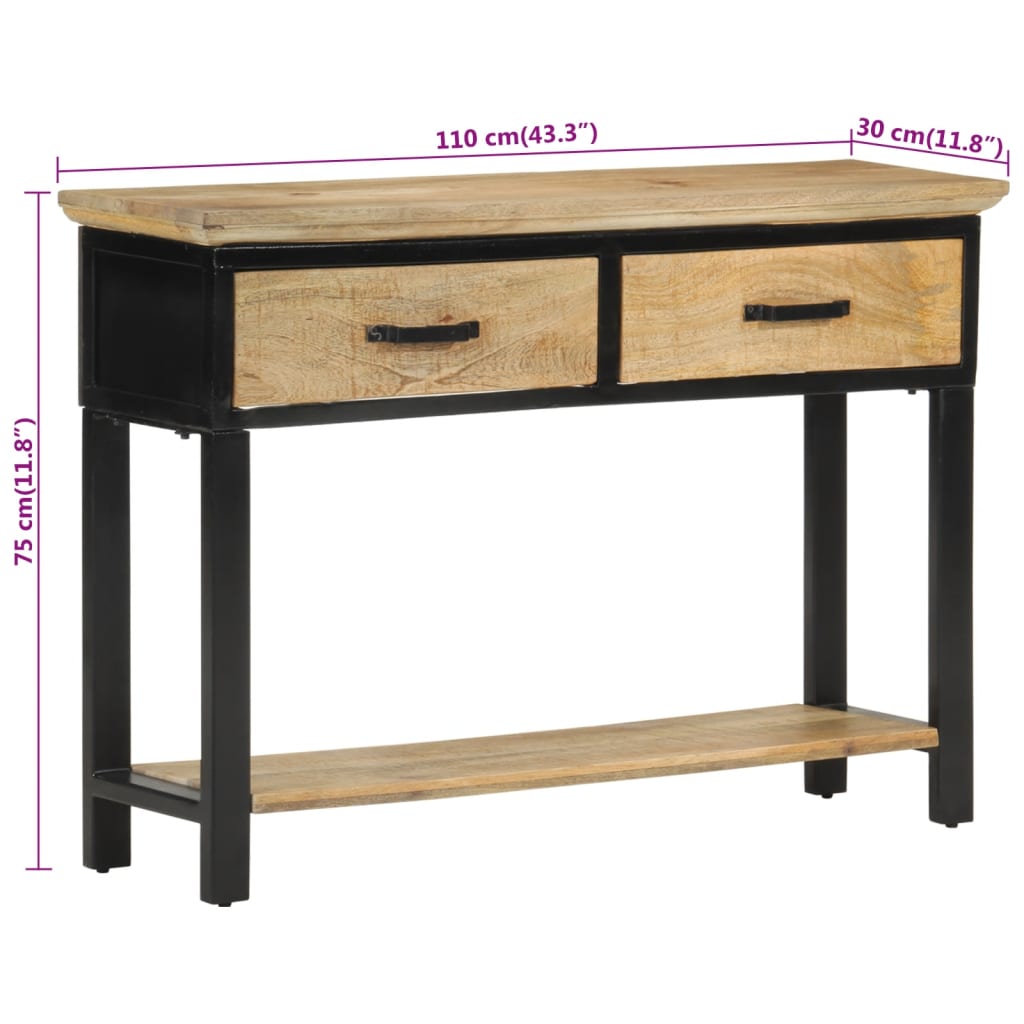 Avlastningsbord Konsollbord Tre 110x30x75 cm grovt heltre mangotre