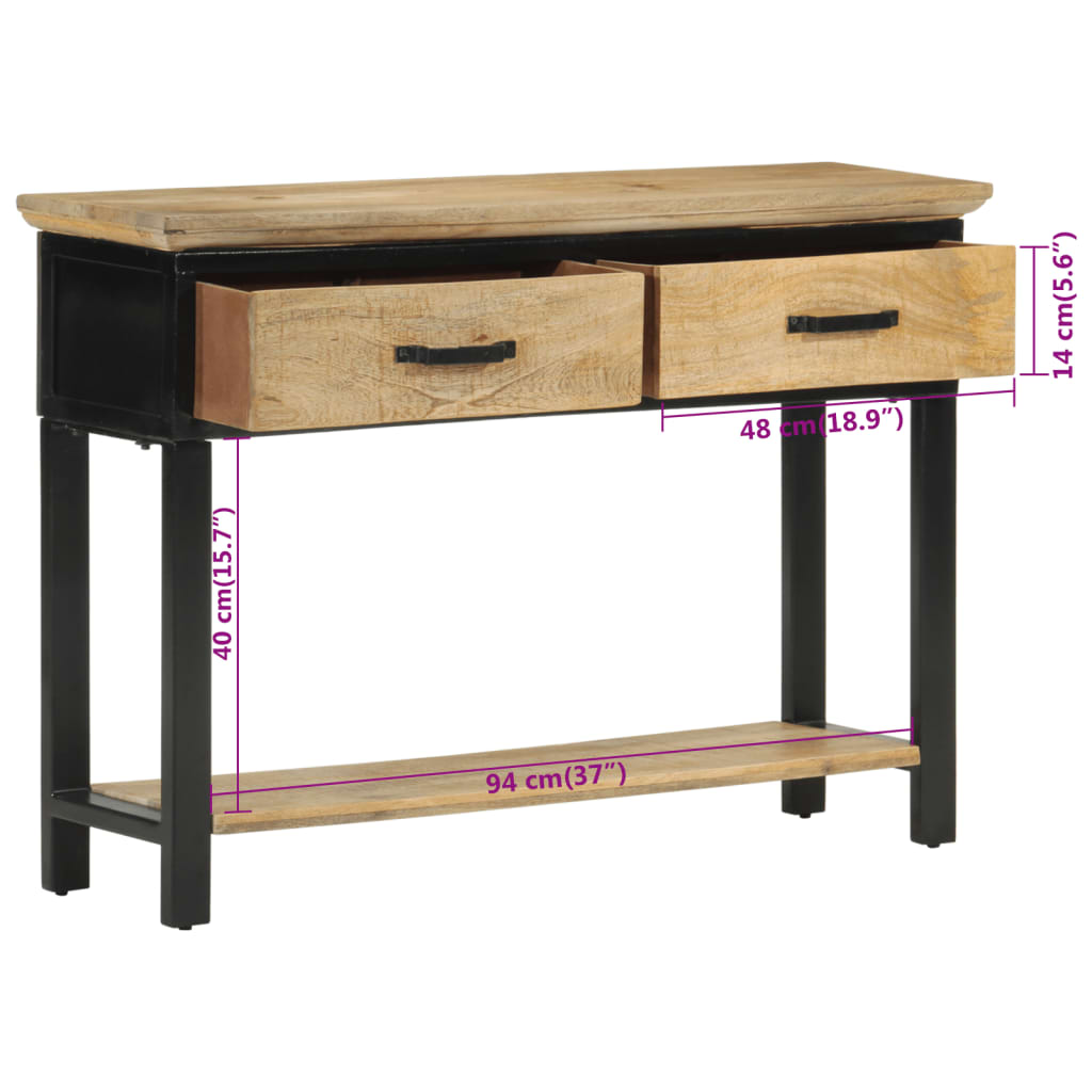 Avlastningsbord Konsollbord Tre 110x30x75 cm grovt heltre mangotre
