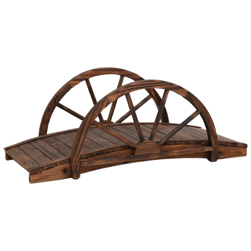 Hagedekorasjon Hagepynt Div Hagebro med halvhjul 99x50x38 cm heltre gran