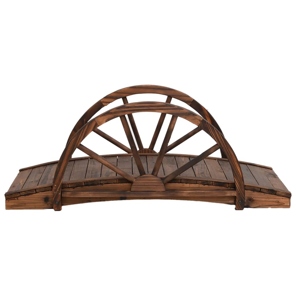 Hagedekorasjon Hagepynt Div Hagebro med halvhjul 99x50x38 cm heltre gran