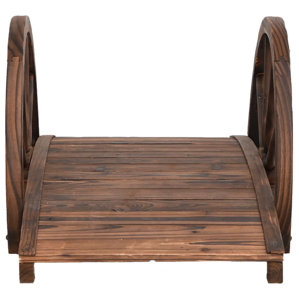 Hagedekorasjon Hagepynt Div Hagebro med halvhjul 99x50x38 cm heltre gran