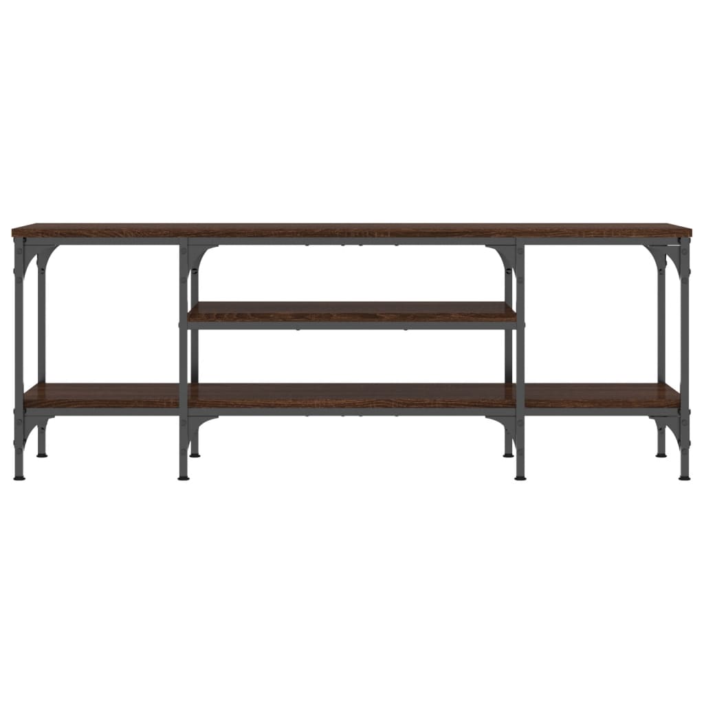 TV-Møbel Brun Eik Tv-benk 121x35x45 cm og jern