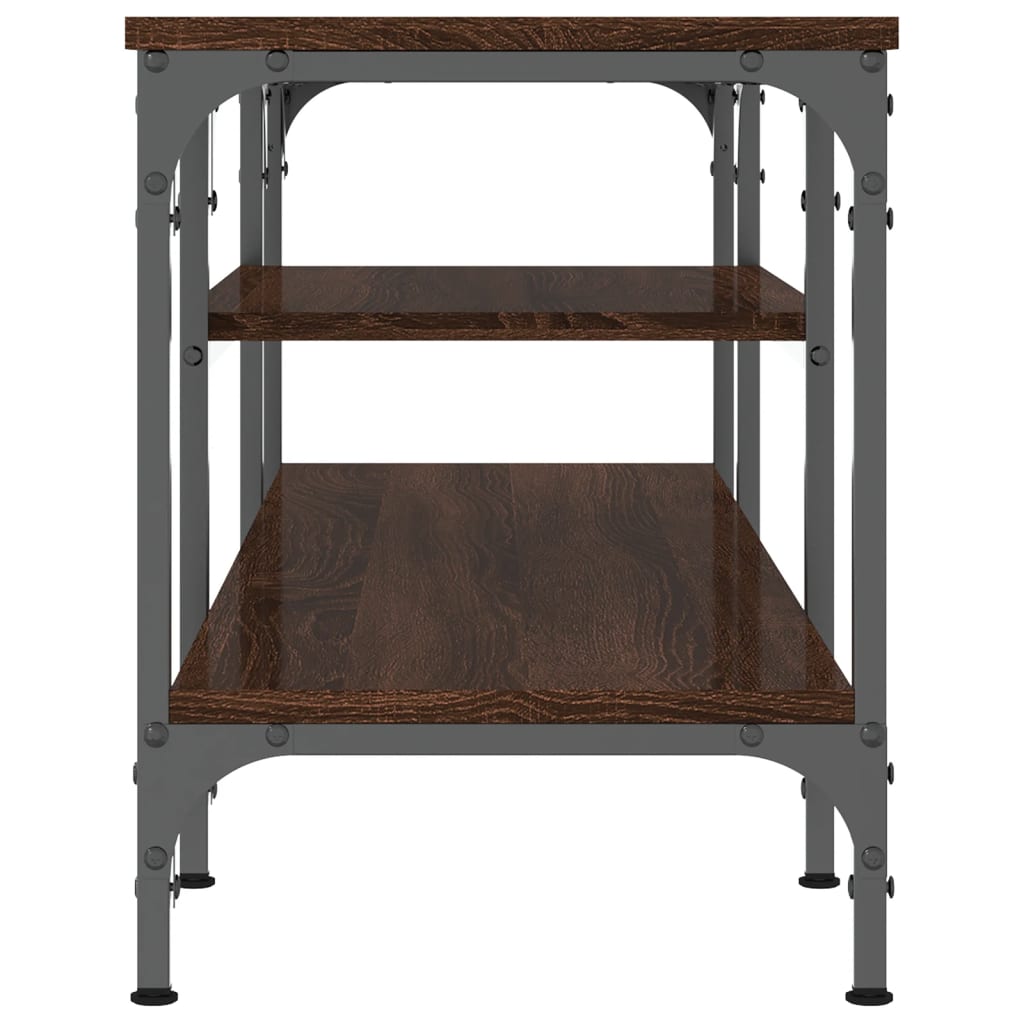 TV-Møbel Brun Eik Tv-benk 121x35x45 cm og jern