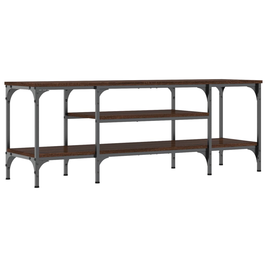 TV-Møbel Brun Eik Tv-benk 121x35x45 cm og jern