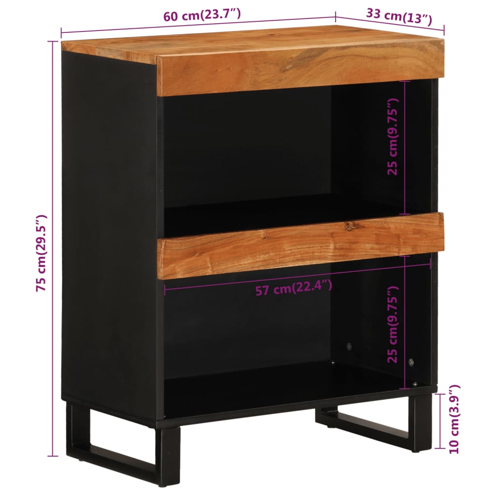 Sidebord Tre 60x33x75 cm heltre akasie