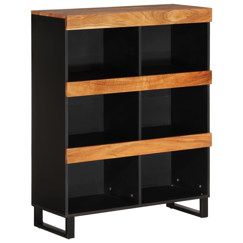Skap Svart 85x33x107 cm heltre akasie