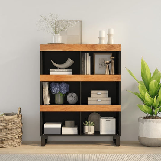 Skap Svart 85x33x107 cm heltre akasie