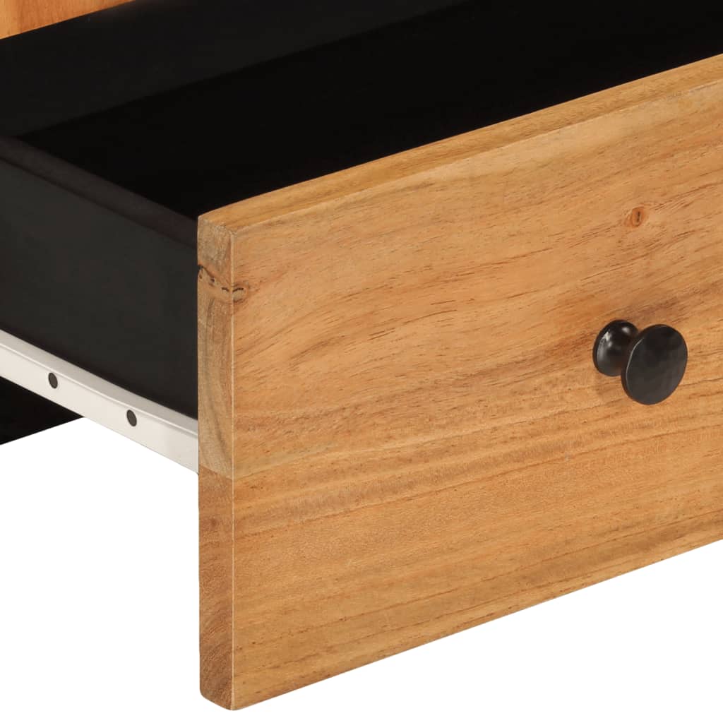 Skap heltre akasie med skuff 60x33x100 cm jern