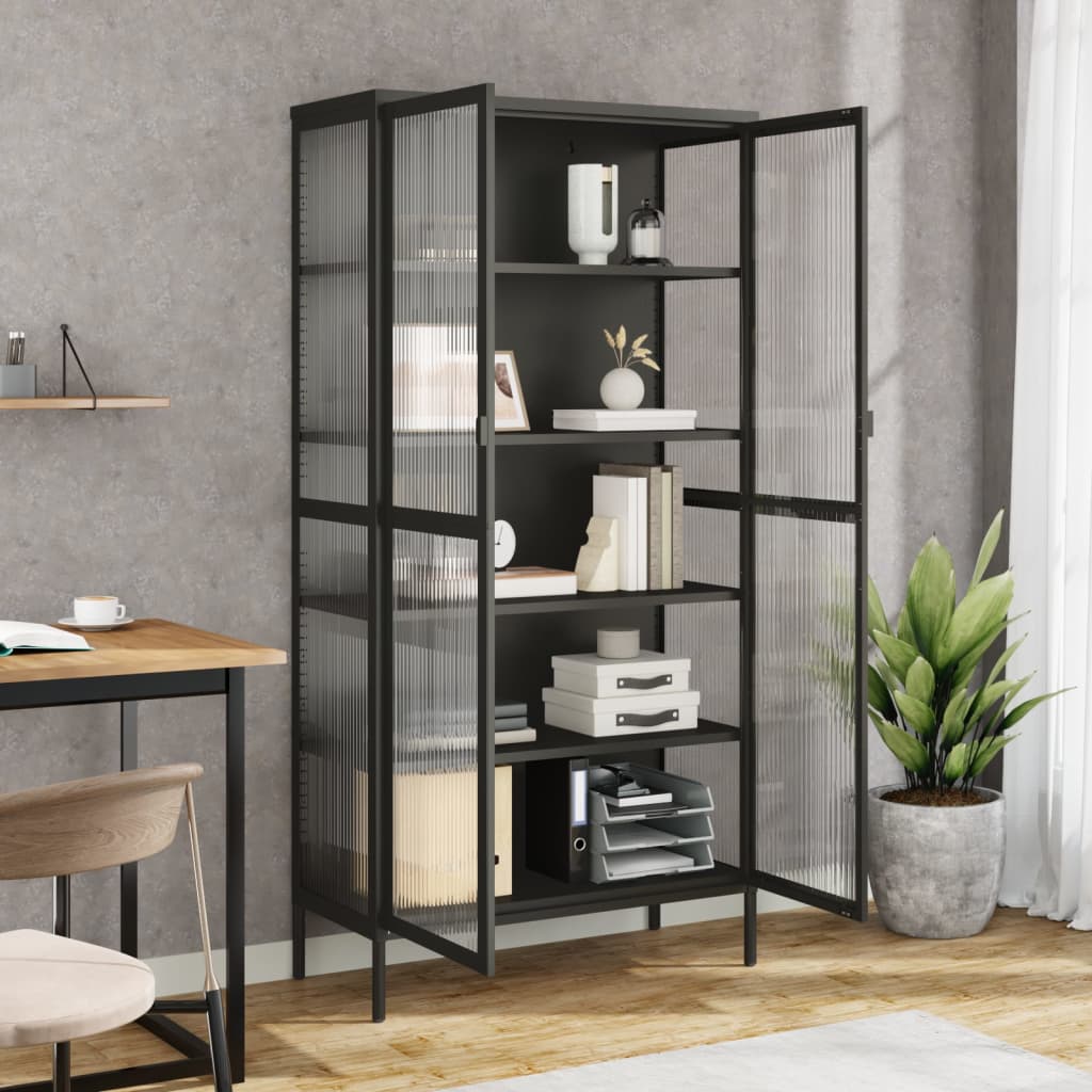 Skap Svart 85x40x180 cm glass