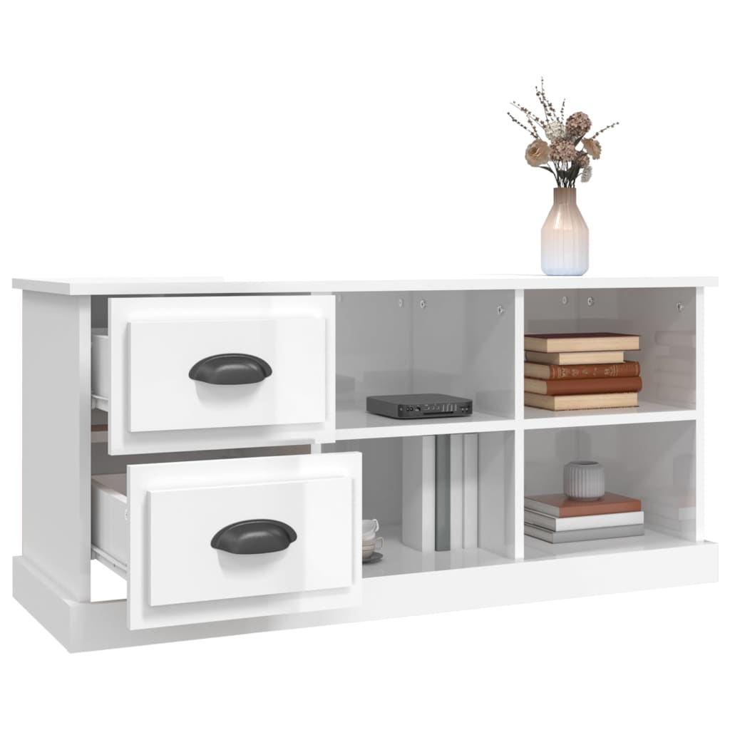 TV-Møbel Høyglans Hvit TV-benk 102x35,5x47,5 cm