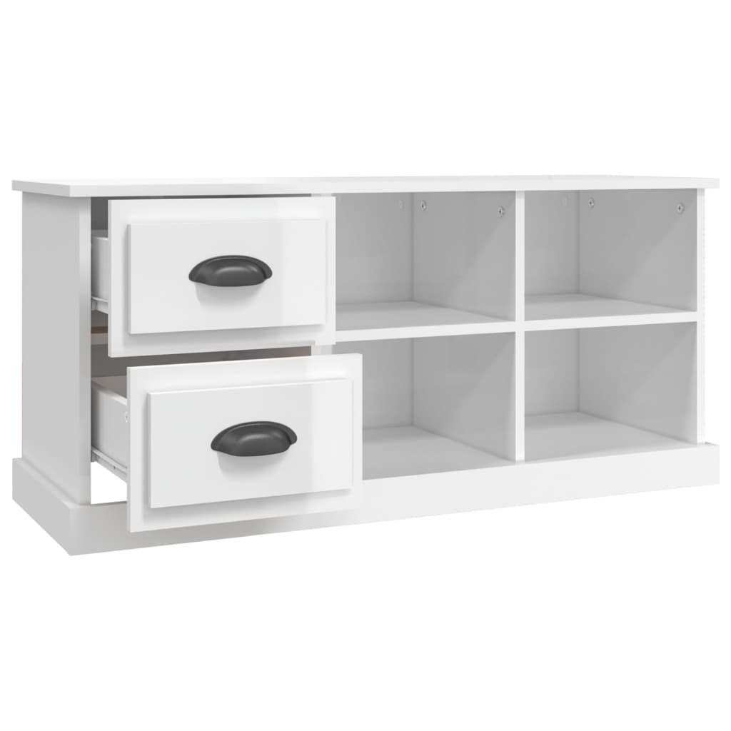 TV-Møbel Høyglans Hvit TV-benk 102x35,5x47,5 cm