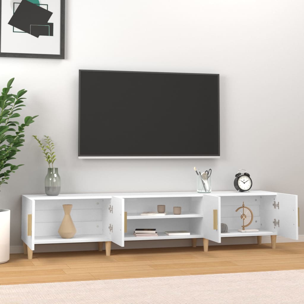 TV-Møbel Hvit TV-benk 180x31,5x40 cm