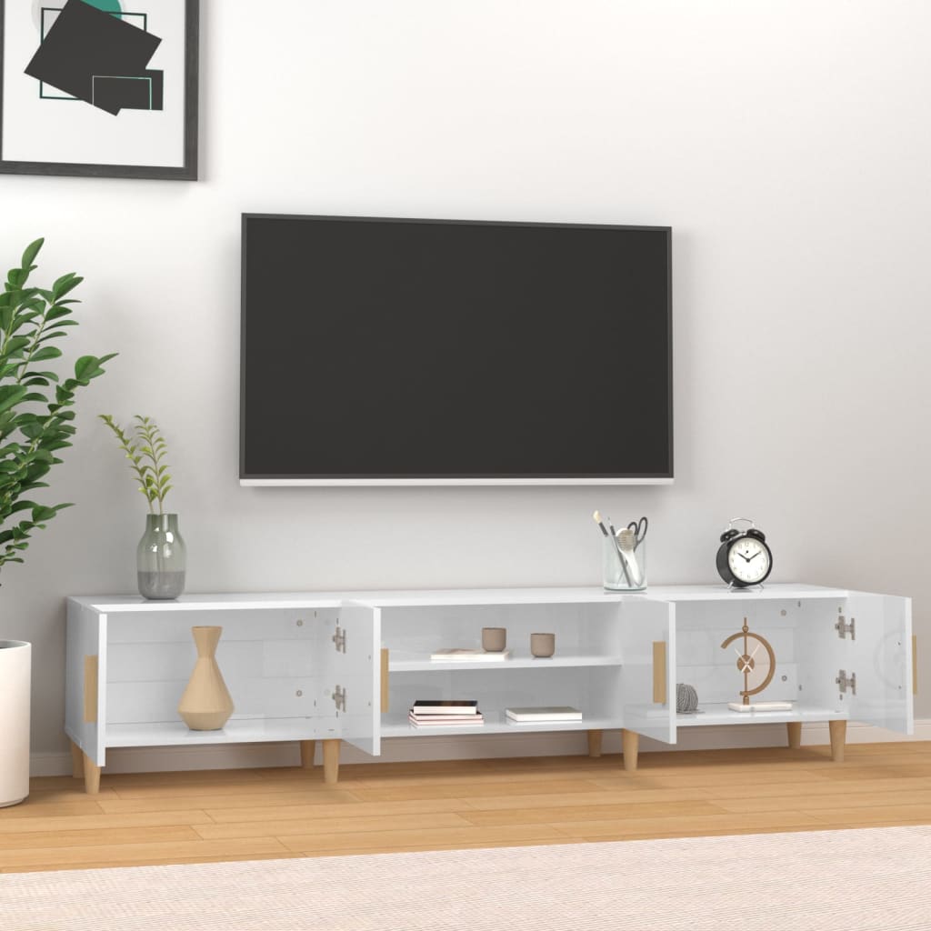 TV-Møbel Høyglans Hvit Tv-benk 180x31,5x40 cm