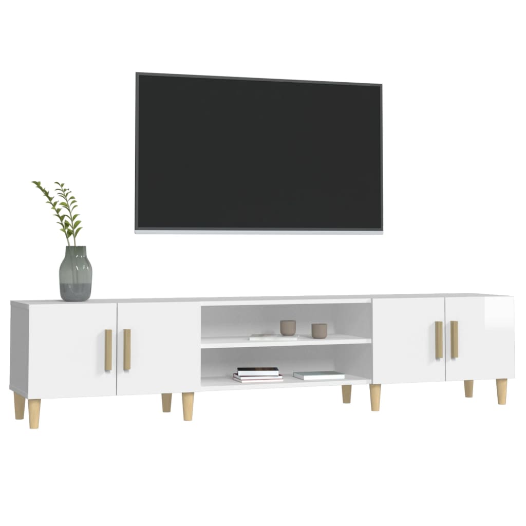 TV-Møbel Høyglans Hvit Tv-benk 180x31,5x40 cm
