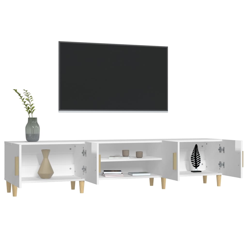 TV-Møbel Høyglans Hvit Tv-benk 180x31,5x40 cm