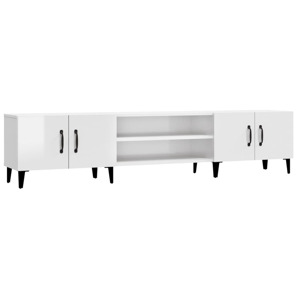TV-Møbel Høyglans Hvit Tv-benk 180x31,5x40 cm