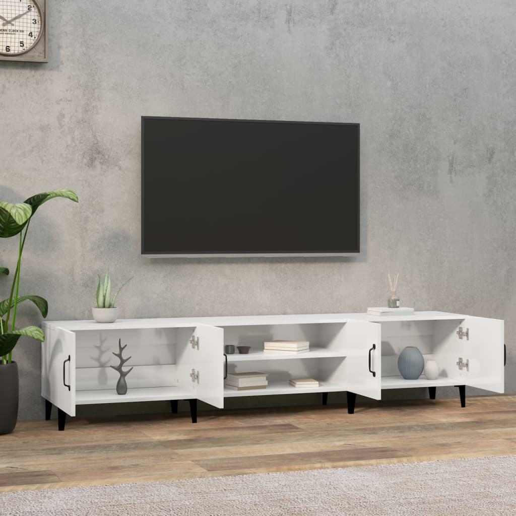 TV-Møbel Høyglans Hvit Tv-benk 180x31,5x40 cm