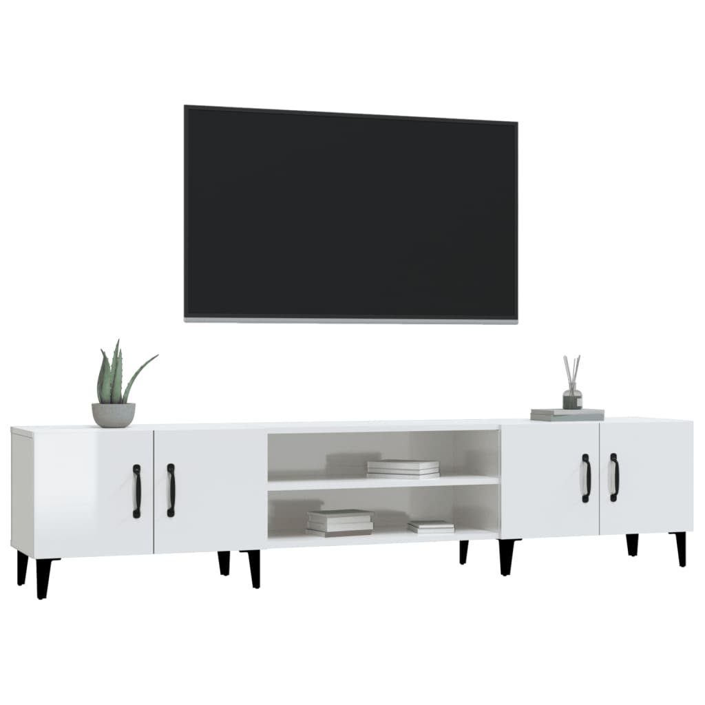 TV-Møbel Høyglans Hvit Tv-benk 180x31,5x40 cm