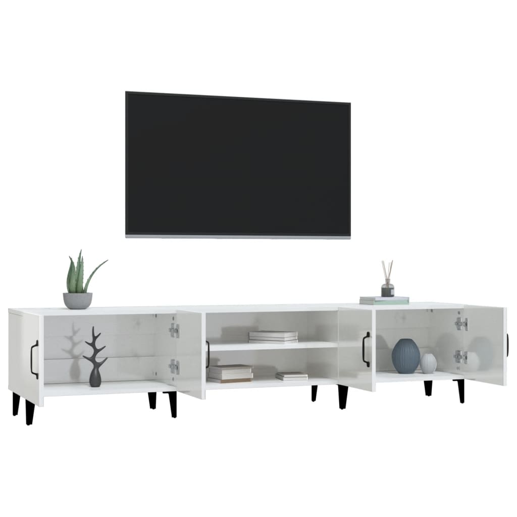 TV-Møbel Høyglans Hvit Tv-benk 180x31,5x40 cm