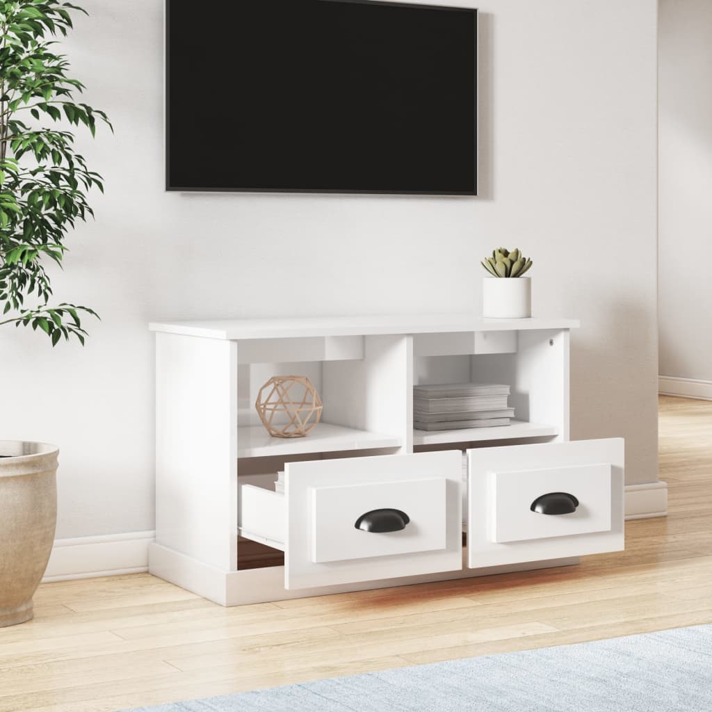TV-Møbel Høyglans Hvit Tv-benk 80x35x50 cm