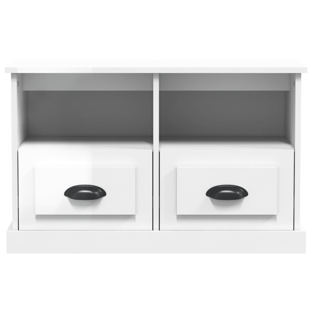 TV-Møbel Høyglans Hvit Tv-benk 80x35x50 cm