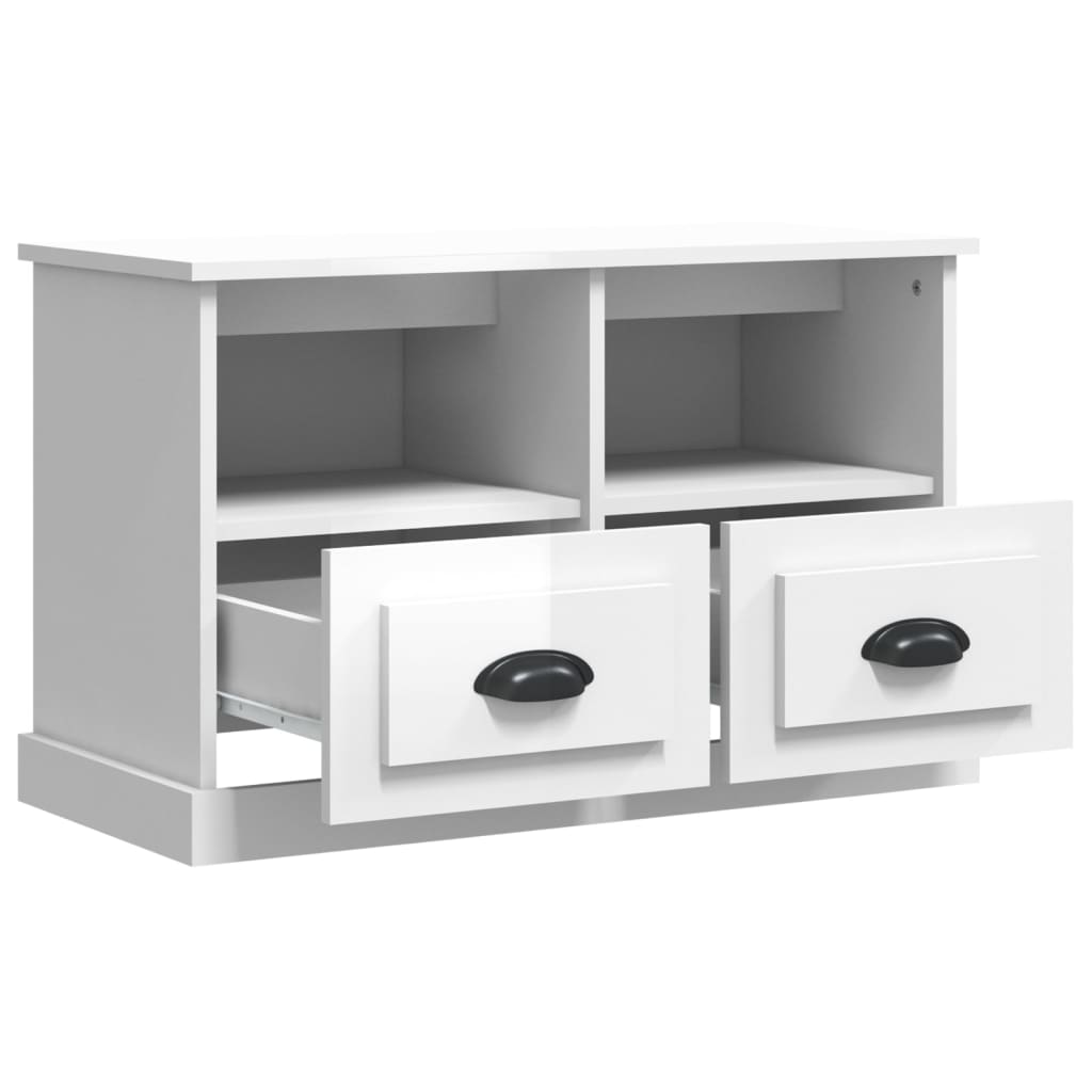 TV-Møbel Høyglans Hvit Tv-benk 80x35x50 cm