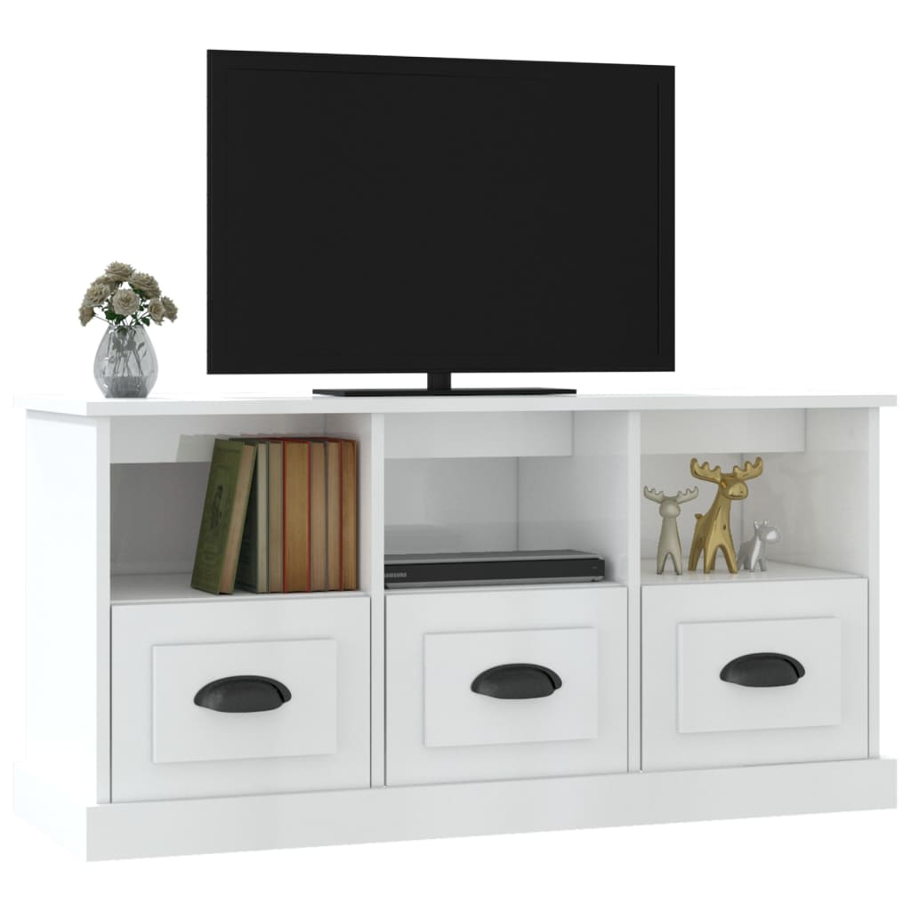 TV-Møbel Høyglans Hvit TV-benk 100x35x50 cm